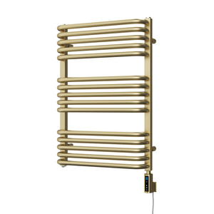 Crossmoor - Brushed Brass Electric Towel Rail H736mm x W500mm 400w Thermostatic WIFI