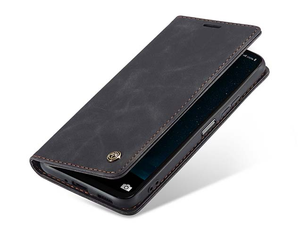 CaseMe Slim Synthetic Leather Wallet Case with Stand for Samsung Galaxy A16 - Charcoal