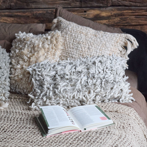 Tabor Textured Rectangle Cushion, Cloud