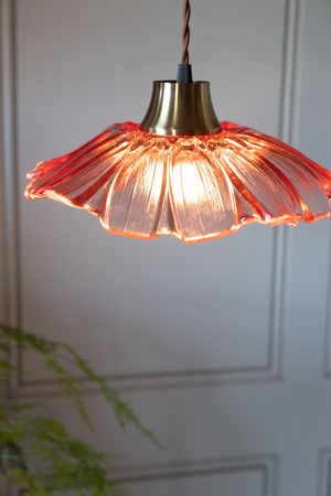 Pale Pink Flower Glass Easyfit Ceiling Light Shade