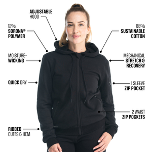 Cotton Full Zip Hoodie Women