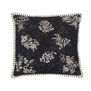 Regal Peacock Cushion 50cm x 50cm, Charcoal/White