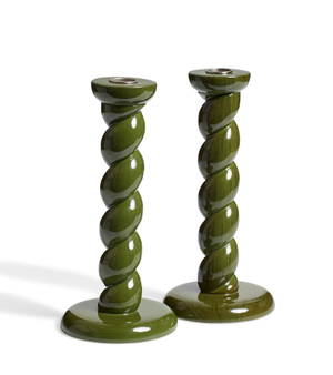 Pair of Barley Twist Candle Holders