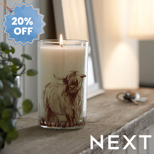 NEXT Hamish Cow Lemon & Bergamot Pillar Candle