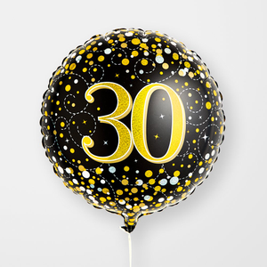30th Birthday Black & Gold Balloon