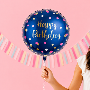 Happy Birthday Navy Balloon