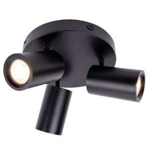 LED Ceiling Spotlight With 3 Lights - GU10 - Dimmable - Adjustable - Black - Round