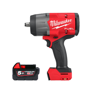 Milwaukee M18FHIW2F12 18V FUEL Cordless Brushless 1/2" High Torque Impact Wrench With 1 x 5.0Ah Battery