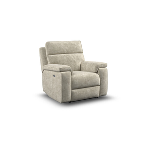 Selby Power Recliner Armchair in Plush Beige Fabric