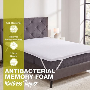 S/KING ANTIBACTERIAL MEMORY FOAM Mattress Topper