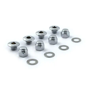 Doss Rocker Shaft Plug & Nut Kit OEM Style Import in Chrome Finish For Late 1971-1985 XL, Late 1971-1984 FL, FX Models (19-042)