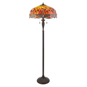 64070 Dragonfly Flame Tiffany Floor Lamp