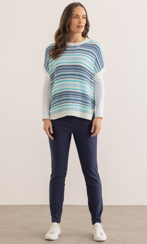 Slim Leg Stretch Trousers - Navy