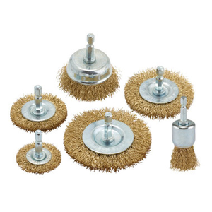 Draper 07436 Brassed Steel Crimped Wire Brush Set (6 Pieces)