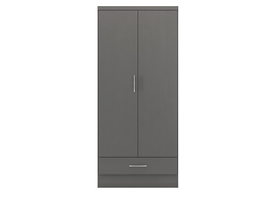 Nevada Full Grey Two Door Wardrobe