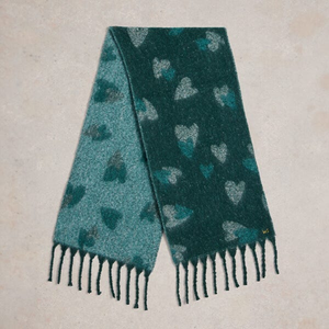 White Stuff Shelly Brushed Scarf Teal Multi