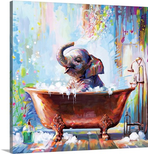 Baby Elephant In Bathtub