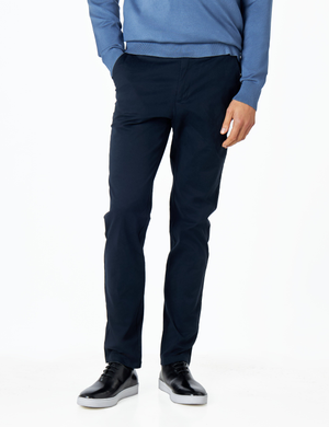 DARK NAVY BLUE MENS STRETCH COTTON SMART CHINOS