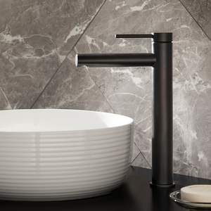 Milano Otto - Modern High Rise Mono Basin Mixer Tap - Black
