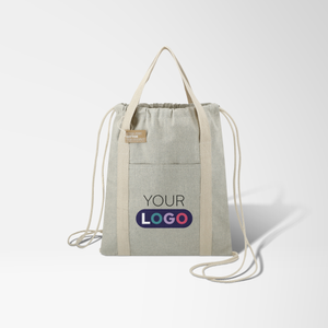 Full Color Repose 5 oz. Recycled Cotton Drawstring Bag