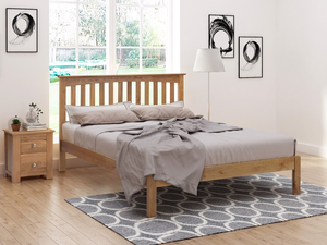 Land Of Beds Cobar Oak Wooden King Size Bed Frame