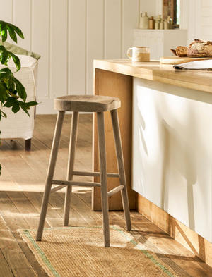 Lilley Bar Stool - Ash Wood, Lime Wash