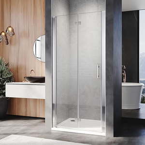 ELEGANT Frameless Bifold Hinged Custom Size Shower Enclosure 6mm Tempered Glass Shower Screen