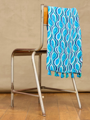 Summer Print Scarf - Green/Blue