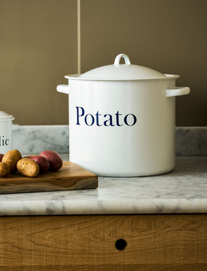 Enamel Potato Store - White