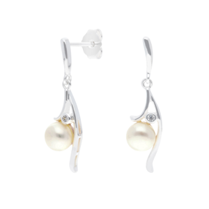 New Sterling Silver Freshwater Cultured Pearl Drop Earrings