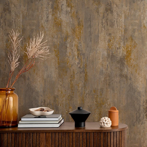 Grandeco Vincenzo Distressed Texture Taupe Metallic Wallpaper - 191313