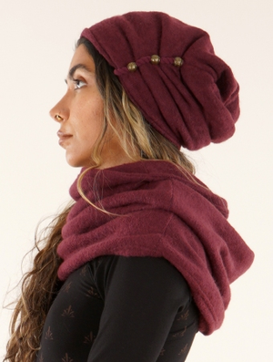 'Bonnet à perle "Aslany", Bordeaux'
