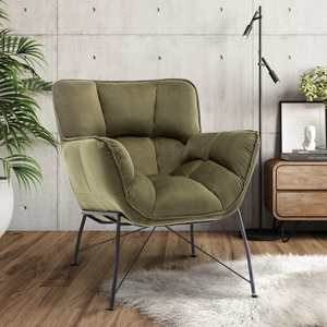 Velvet Sage Green Eliana Accent Chair