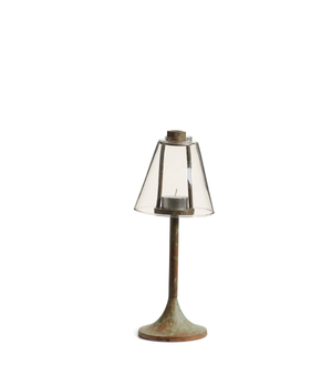 Foundry Candle Holder with Glass Lampshade