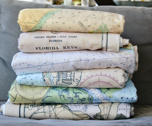 Custom Design Nautical Chart Sherpa Fleece Blanket