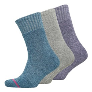 WEATHERPROOF Womens Three Pack Thermal Crew Socks Pale Grape/Medium Grey/Blue Wash/Medium Purple