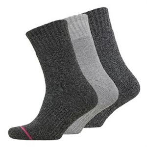 WEATHERPROOF Womens Three Pack Thermal Crew Socks Purple Heather/Medium Grey/Black Light Pastel Purple
