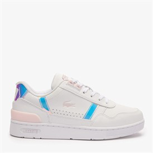 Lacoste Junior T-Slip Trainers White/Light Pink