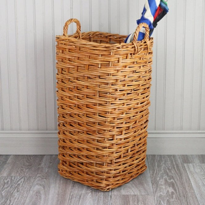 Honey Rattan Square Wicker Umbrella Stand Basket