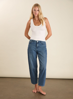 Nixi Organic Cotton Stretch Denim Barrel Jeans - UK 12 | EU 38 | US 08 / Vintage Wash