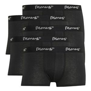 Money Boys Silver Money Sig Five Pack Boxer Trunks Black
