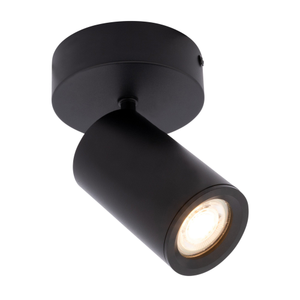LED Single Ceiling Spotlight - 3W - Warm Black - Dimmable - Adjustable - Black - Round
