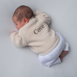 White Ribbed Knitted Cardigan