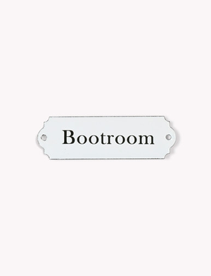 Enamel Sign Bootroom - White