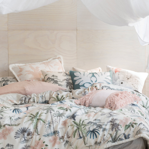 Linen House Luana Tropical Housewife Pair of Pillowcases White