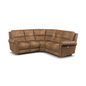 Colorado Electric Reclining Modular Group 3 in Ranch Brown Fabric