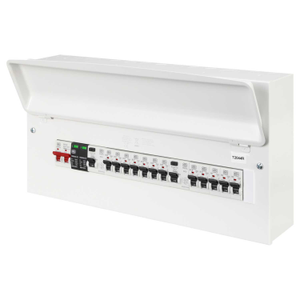 21 Way Flexible Dual 100A RCD Metal Clad Consumer Unit with SPD and 12 x MCBs
