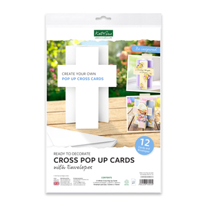 White Cross Pop Up Cards & Envelopes 127x178mm, Pack of 12