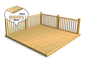 Discount Decking Kit 2.4m x 3.6m (With Handrails)