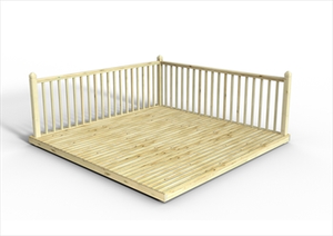 Anti Slip Discount Decking Kit 3.0m x 3.0m (with Handrails)